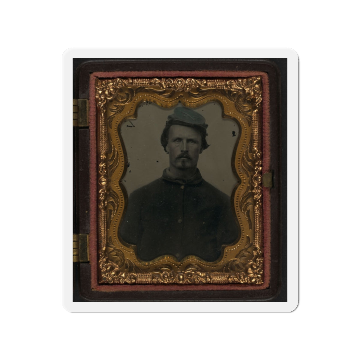 Unidentified Soldier In Union Sack Coat And Cavalry Forage Cap (U.S. Civil War) Refrigerator Magnet-2" x 2"-The Sticker Space