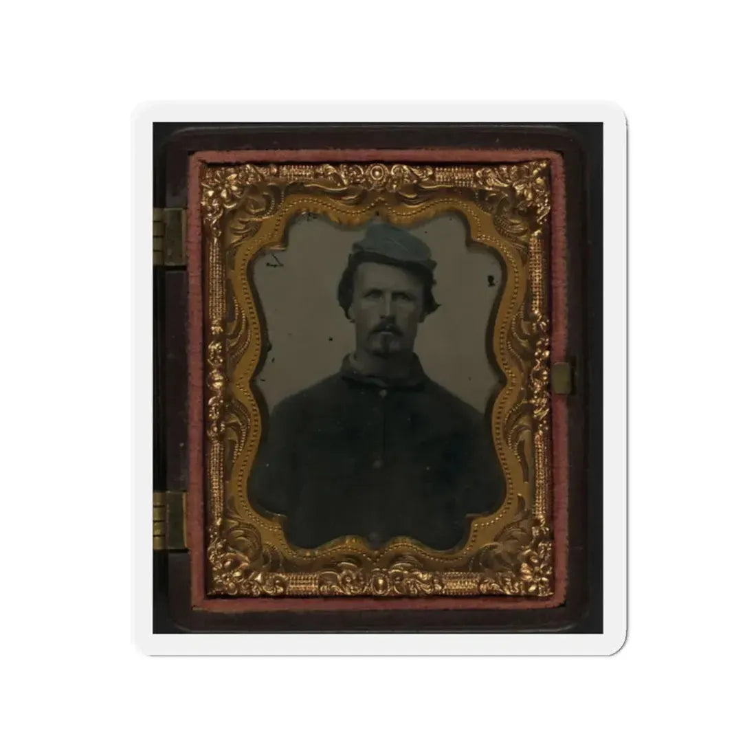 Unidentified Soldier In Union Sack Coat And Cavalry Forage Cap (U.S. Civil War) Refrigerator Magnet 2 Inch Die-Cut - The Sticker Space