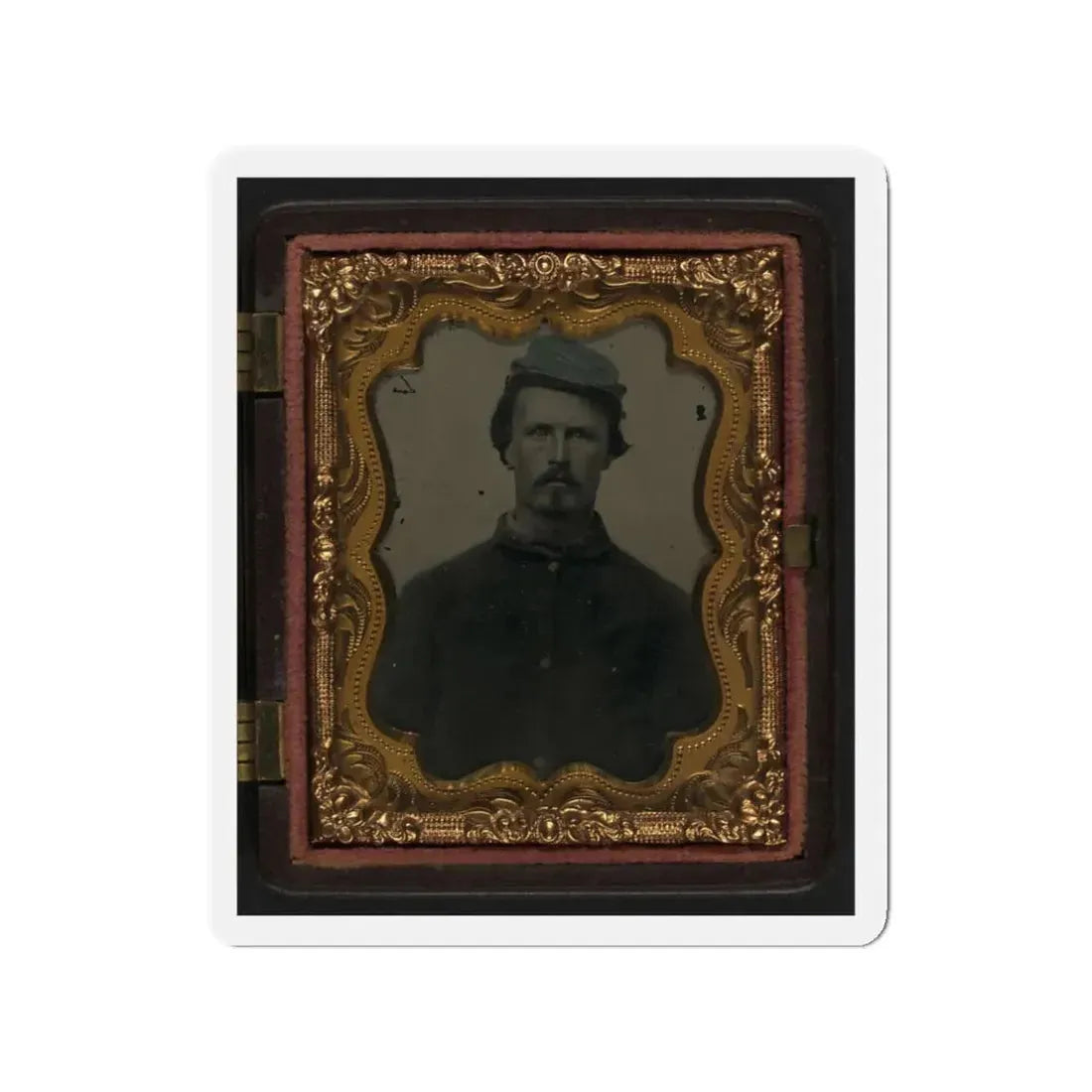 Unidentified Soldier In Union Sack Coat And Cavalry Forage Cap (U.S. Civil War) Refrigerator Magnet 3 Inch Die-Cut - The Sticker Space
