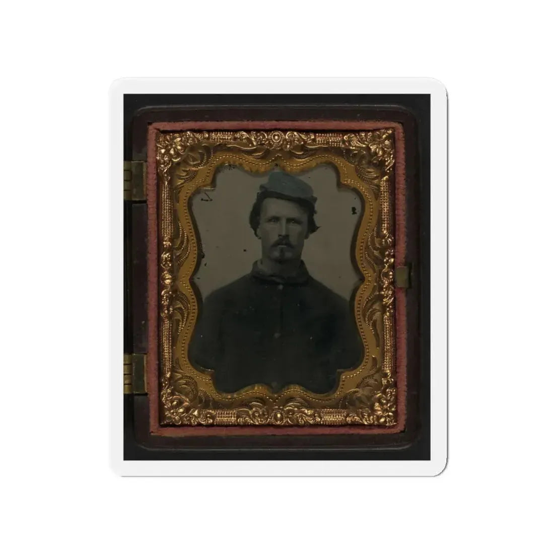 Unidentified Soldier In Union Sack Coat And Cavalry Forage Cap (U.S. Civil War) Refrigerator Magnet 4 Inch Die-Cut - The Sticker Space