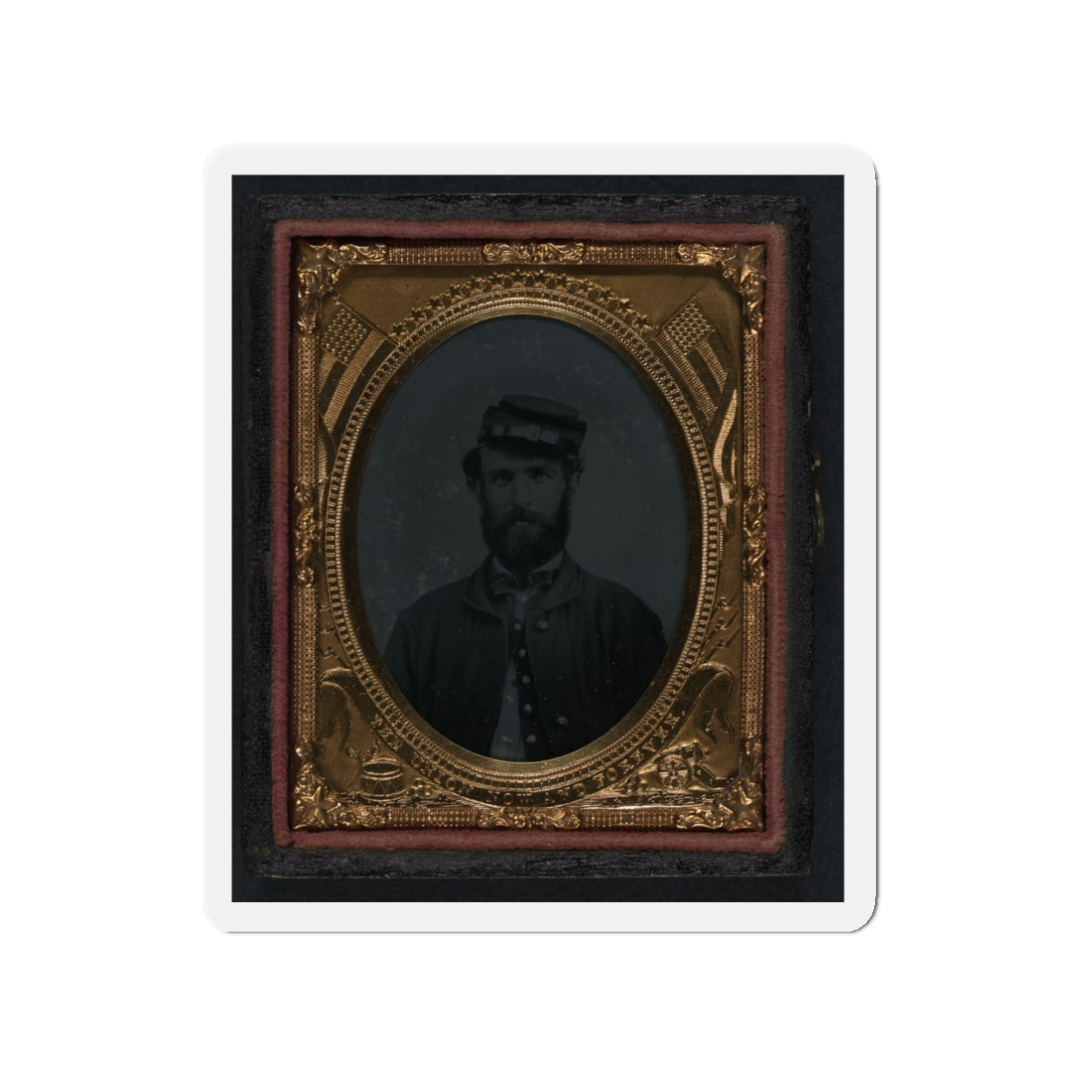 Unidentified Soldier In Union Sack Coat And Forage Cap (U.S. Civil War) Refrigerator Magnet-3" x 3"-The Sticker Space