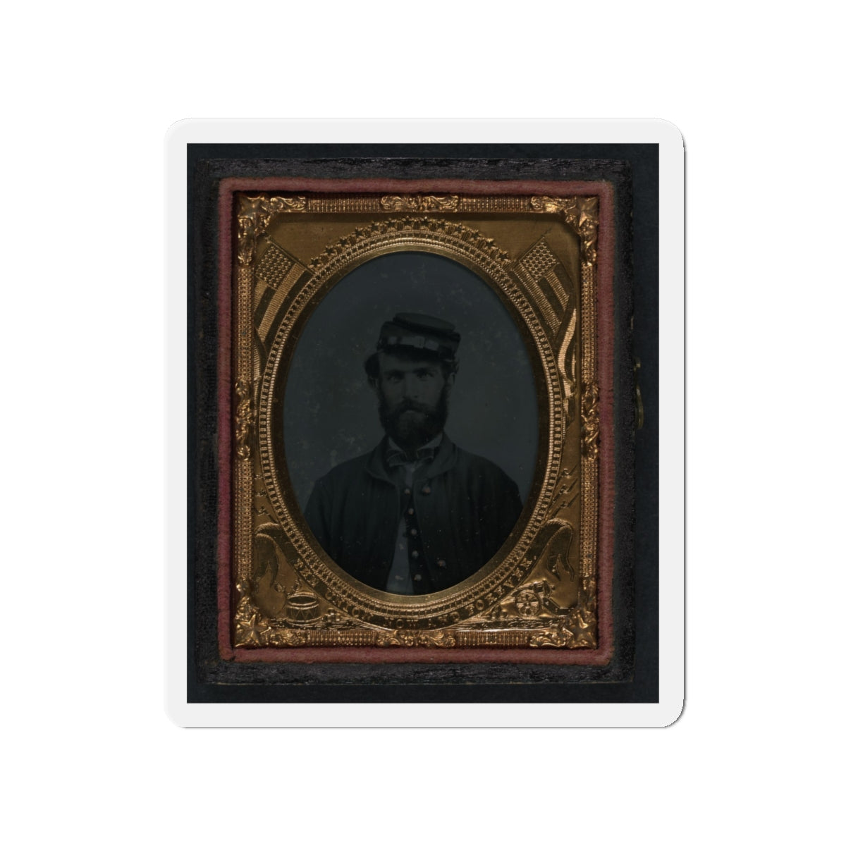 Unidentified Soldier In Union Sack Coat And Forage Cap (U.S. Civil War) Refrigerator Magnet-4" x 4"-The Sticker Space