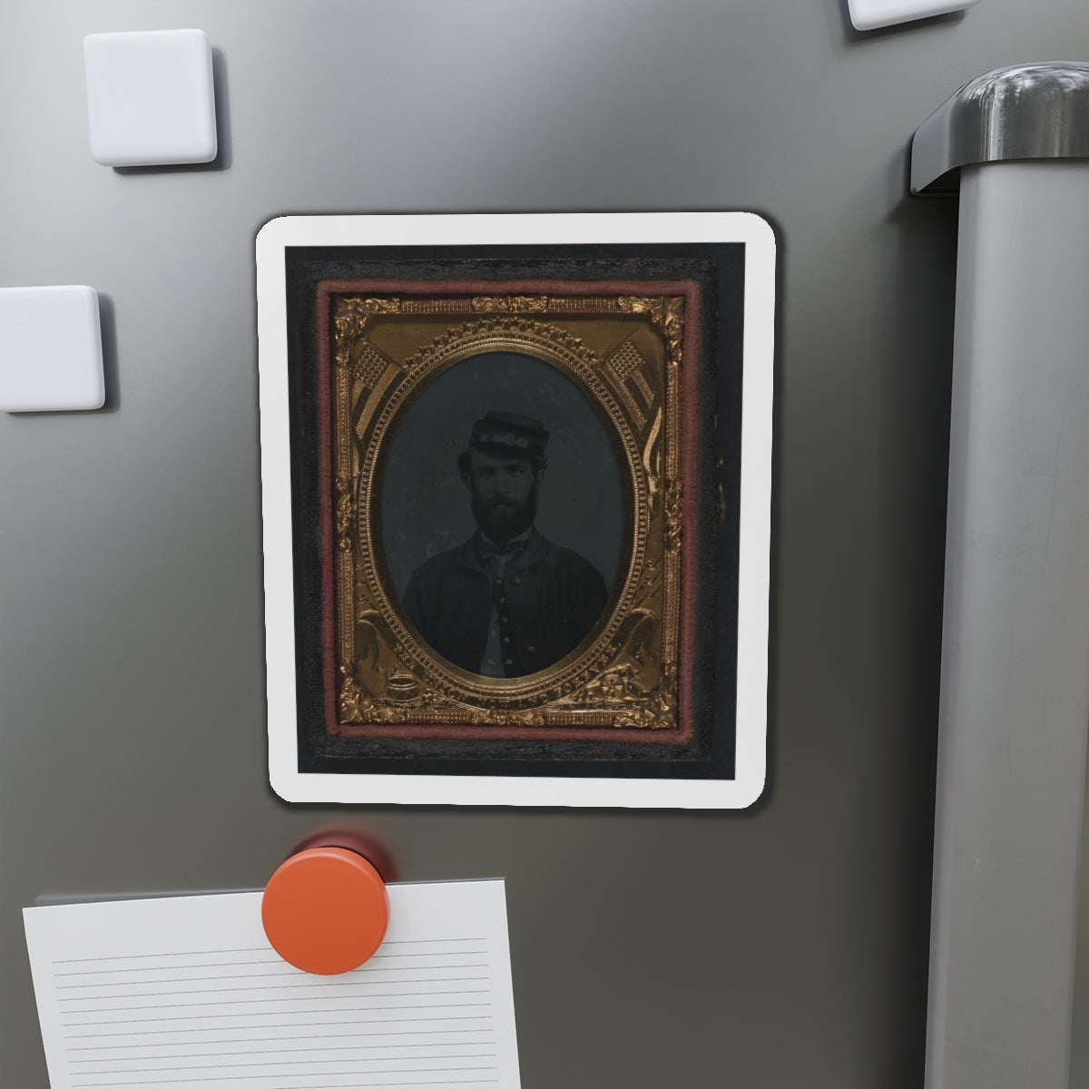 Unidentified Soldier In Union Sack Coat And Forage Cap (U.S. Civil War) Refrigerator Magnet-The Sticker Space