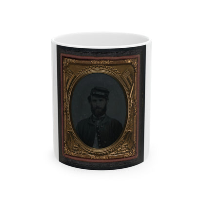 Unidentified Soldier In Union Sack Coat And Forage Cap (U.S. Civil War) White Coffee Mug-11oz-The Sticker Space