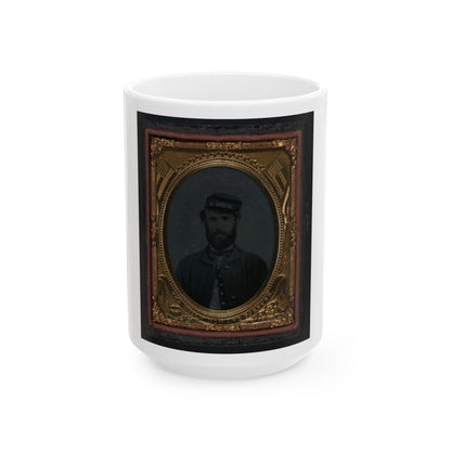 Unidentified Soldier In Union Sack Coat And Forage Cap (U.S. Civil War) White Coffee Mug-15oz-The Sticker Space