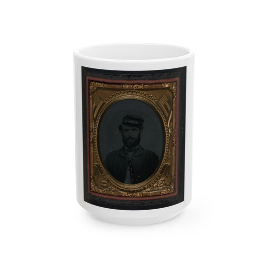 Unidentified Soldier In Union Sack Coat And Forage Cap (U.S. Civil War) White Coffee Mug-15oz-The Sticker Space