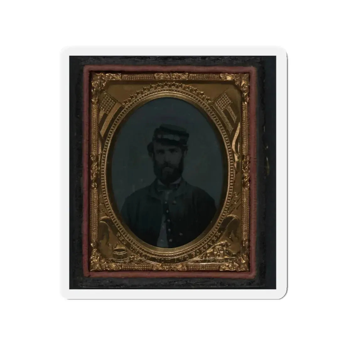 Unidentified Soldier In Union Sack Coat And Forage Cap (U.S. Civil War) Refrigerator Magnet 2 Inch Die-Cut - The Sticker Space