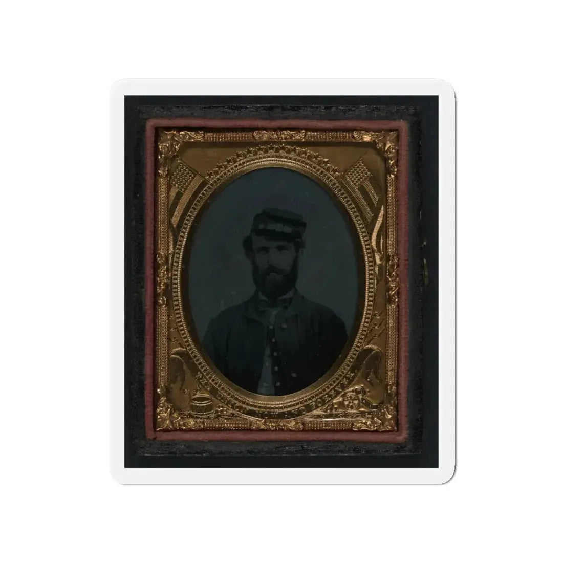 Unidentified Soldier In Union Sack Coat And Forage Cap (U.S. Civil War) Refrigerator Magnet 4 Inch Die-Cut - The Sticker Space