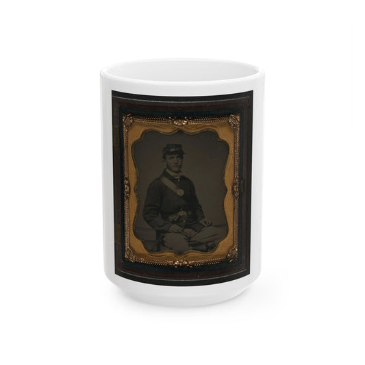 Unidentified Soldier In Union Sack Coat And Kepi (U.S. Civil War) White Coffee Mug-15oz-The Sticker Space