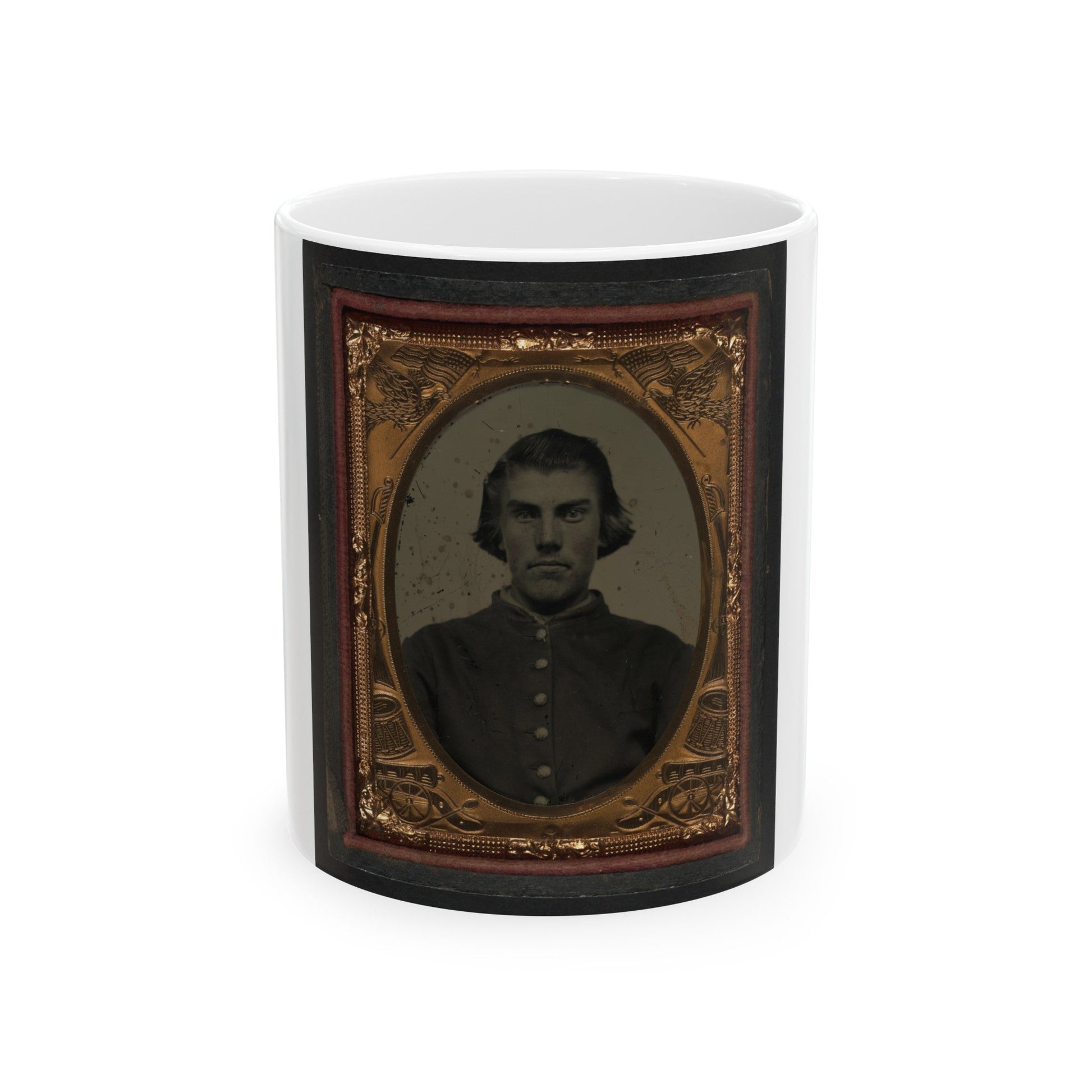 Unidentified Soldier In Union Sack Coat(2) (U.S. Civil War) White Coffee Mug-11oz-The Sticker Space