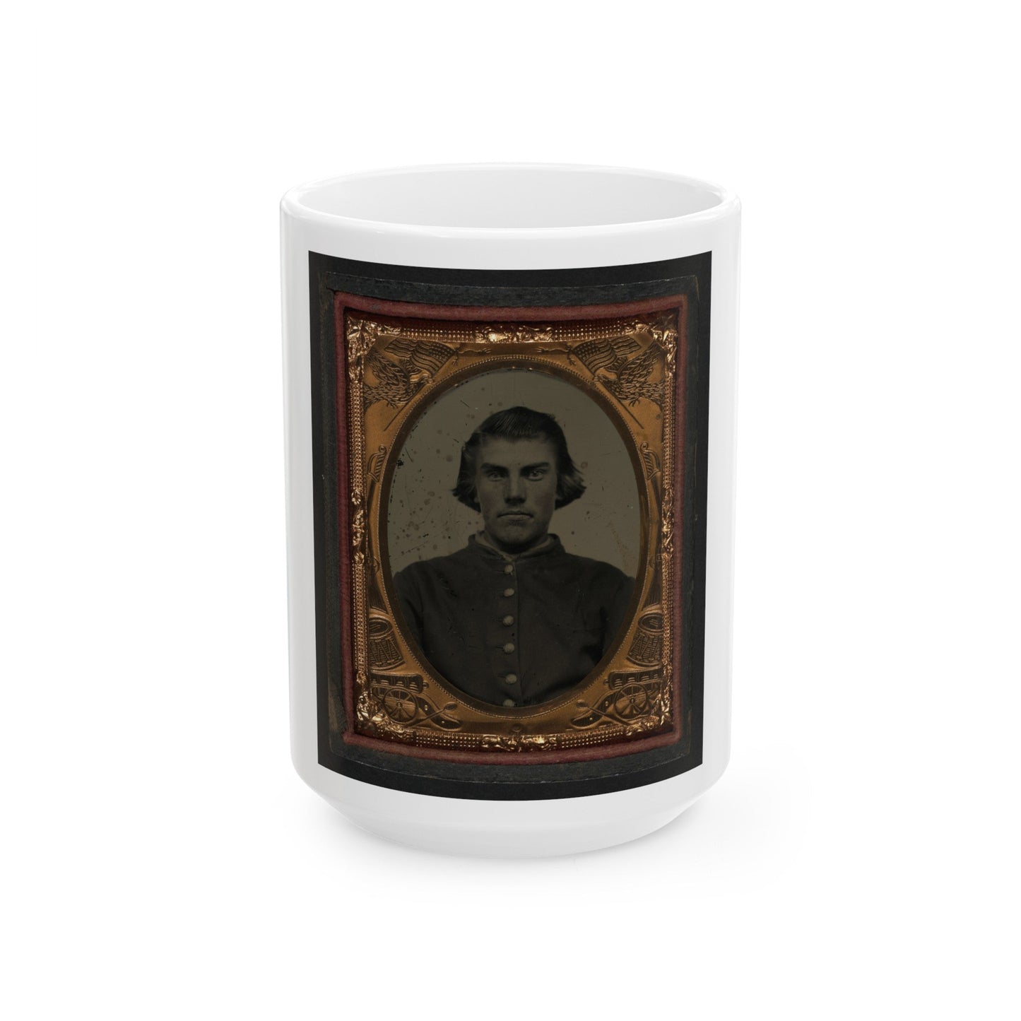 Unidentified Soldier In Union Sack Coat(2) (U.S. Civil War) White Coffee Mug-15oz-The Sticker Space