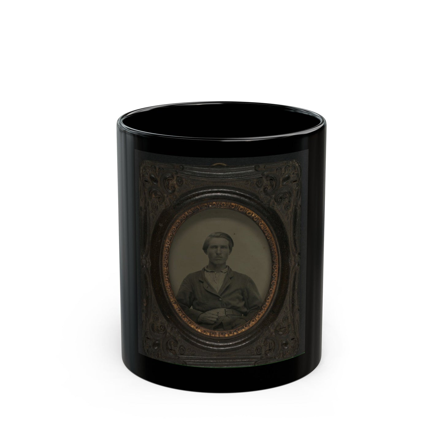 Unidentified Soldier In Union Sack Coat(3) (U.S. Civil War) Black Coffee Mug-11oz-The Sticker Space