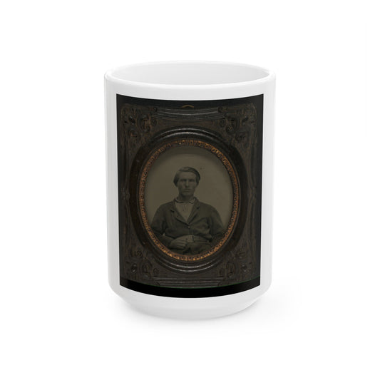 Unidentified Soldier In Union Sack Coat(3) (U.S. Civil War) White Coffee Mug-15oz-The Sticker Space