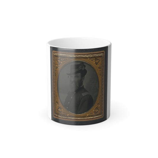 Unidentified Soldier in Union Second Lieutenant's Uniform and Hat With Plume (U.S. Civil War) Color Morphing Mug 11oz-11oz-The Sticker Space