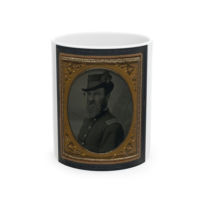 Unidentified Soldier In Union Second Lieutenant's Uniform And Hat With Plume (U.S. Civil War) White Coffee Mug-11oz-The Sticker Space