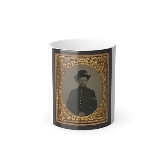 Unidentified Soldier in Union Sergeant Uniform With Hardee Hat With Infantry Insignia and Plume (U.S. Civil War) Color Morphing Mug 11oz-11oz-The Sticker Space