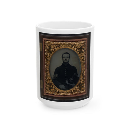 Unidentified Soldier In Union Sergeant's Uniform With Company C, 13th New Hampshire Infantry Regiment Kepi (U.S. Civil War) White Coffee Mug-15oz-The Sticker Space