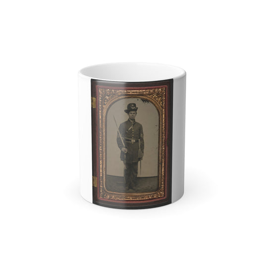 Unidentified Soldier in Union Sergeant's Uniform With Hardee Hat and Sash With Non-Commissioned Officer's Sword (U.S. Civil War) Color Morphing Mug 11oz-11oz-The Sticker Space