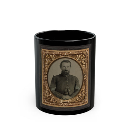 Unidentified Soldier In Union Sergeant's Uniform(2) (U.S. Civil War) Black Coffee Mug-11oz-The Sticker Space