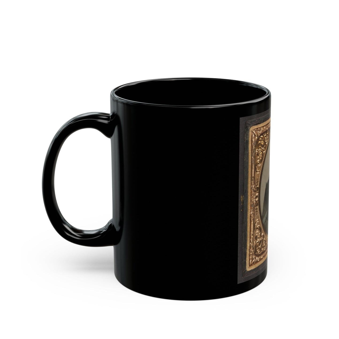 Unidentified Soldier In Union Sergeant's Uniform(2) (U.S. Civil War) Black Coffee Mug-The Sticker Space