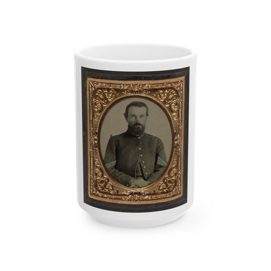 Unidentified Soldier In Union Sergeant's Uniform(2) (U.S. Civil War) White Coffee Mug-15oz-The Sticker Space