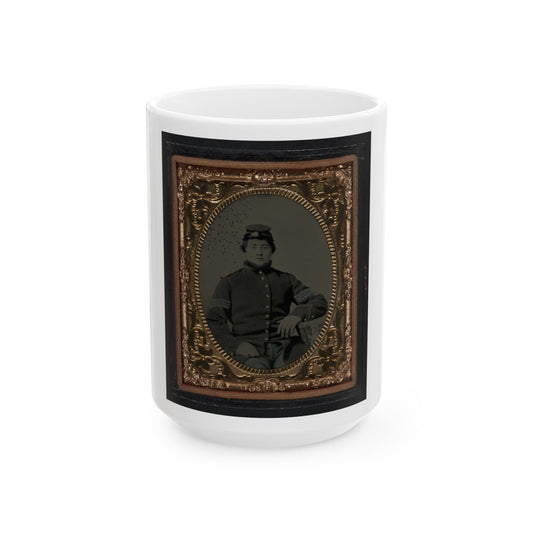 Unidentified Soldier In Union Sergeant's Uniform(3) (U.S. Civil War) White Coffee Mug-15oz-The Sticker Space