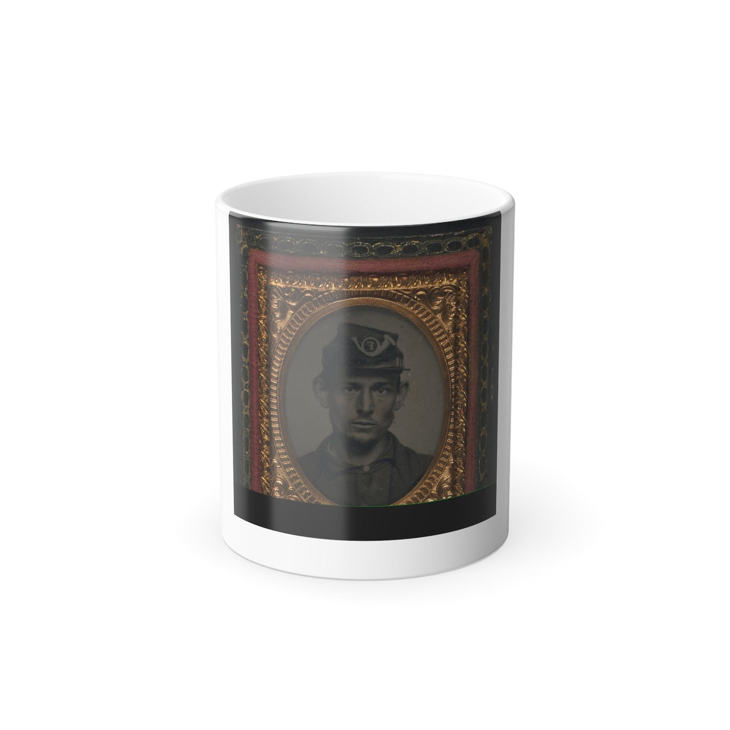 Unidentified Soldier in Union Uniform and Company F Infantry Forage Cap (U.S. Civil War) Color Morphing Mug 11oz-11oz-The Sticker Space