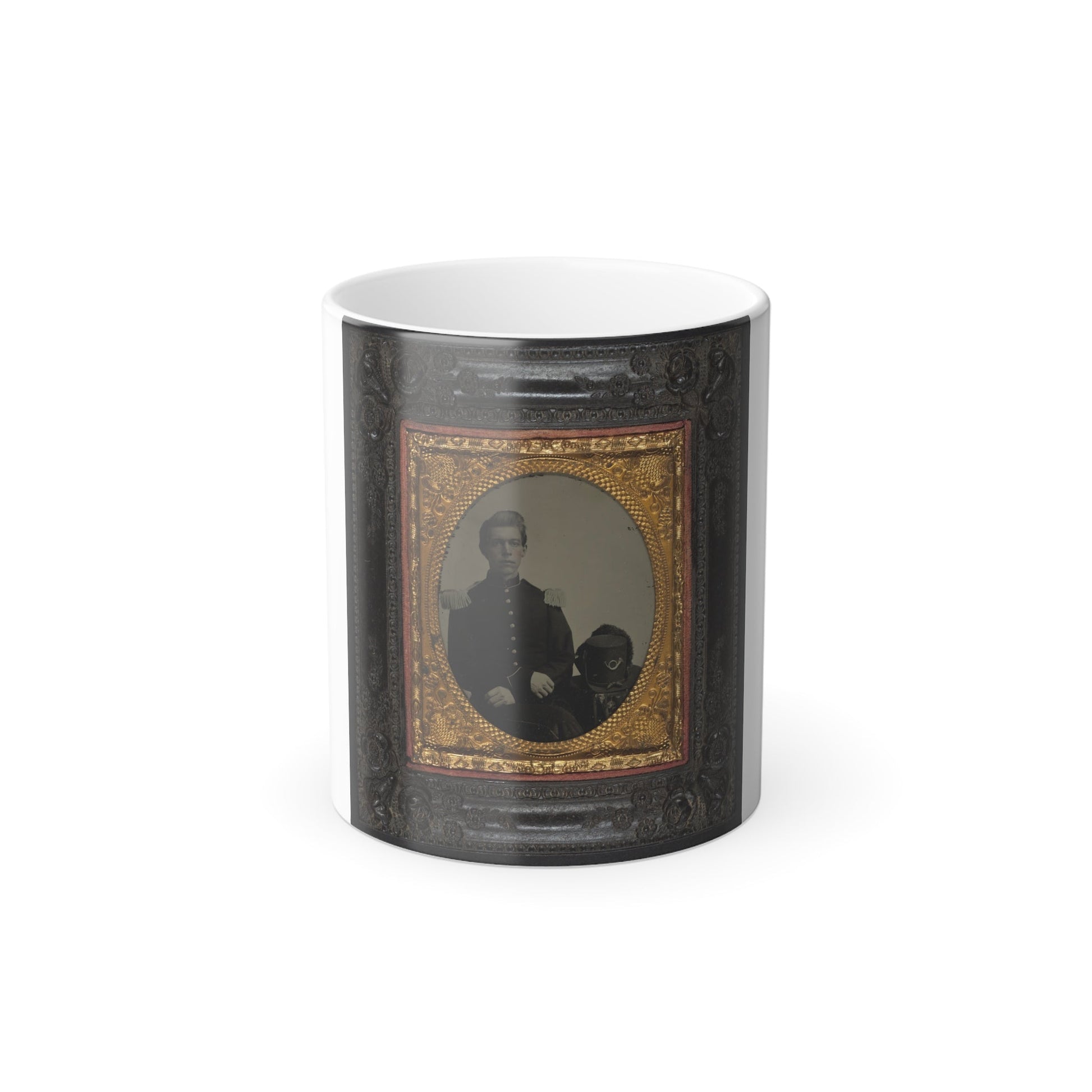 Unidentified Soldier in Union Uniform and Epaulettes With Infantry Hardee Hat (U.S. Civil War) Color Morphing Mug 11oz-11oz-The Sticker Space