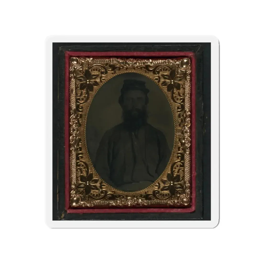 Unidentified Soldier In Union Uniform And Forage Cap 001(2) (U.S. Civil War) Refrigerator Magnet 2 Inch Die-Cut - The Sticker Space
