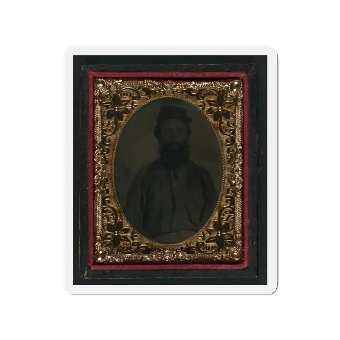 Unidentified Soldier In Union Uniform And Forage Cap 001(2) (U.S. Civil War) Refrigerator Magnet 3 Inch Die-Cut - The Sticker Space