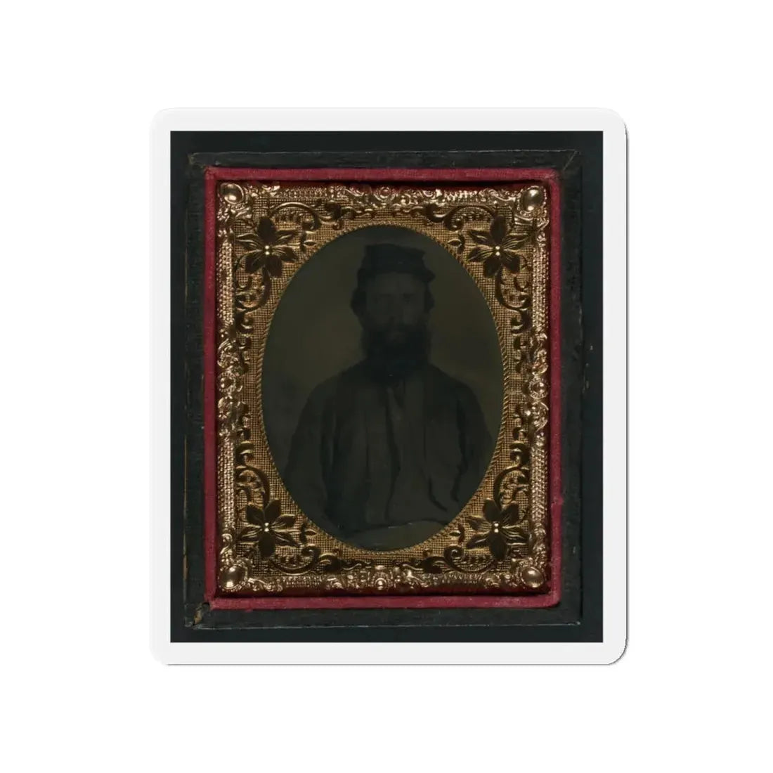 Unidentified Soldier In Union Uniform And Forage Cap 001(2) (U.S. Civil War) Refrigerator Magnet 4 Inch Die-Cut - The Sticker Space