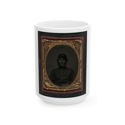 Unidentified Soldier In Union Uniform And Forage Cap 001 (U.S. Civil War) White Coffee Mug-15oz-The Sticker Space