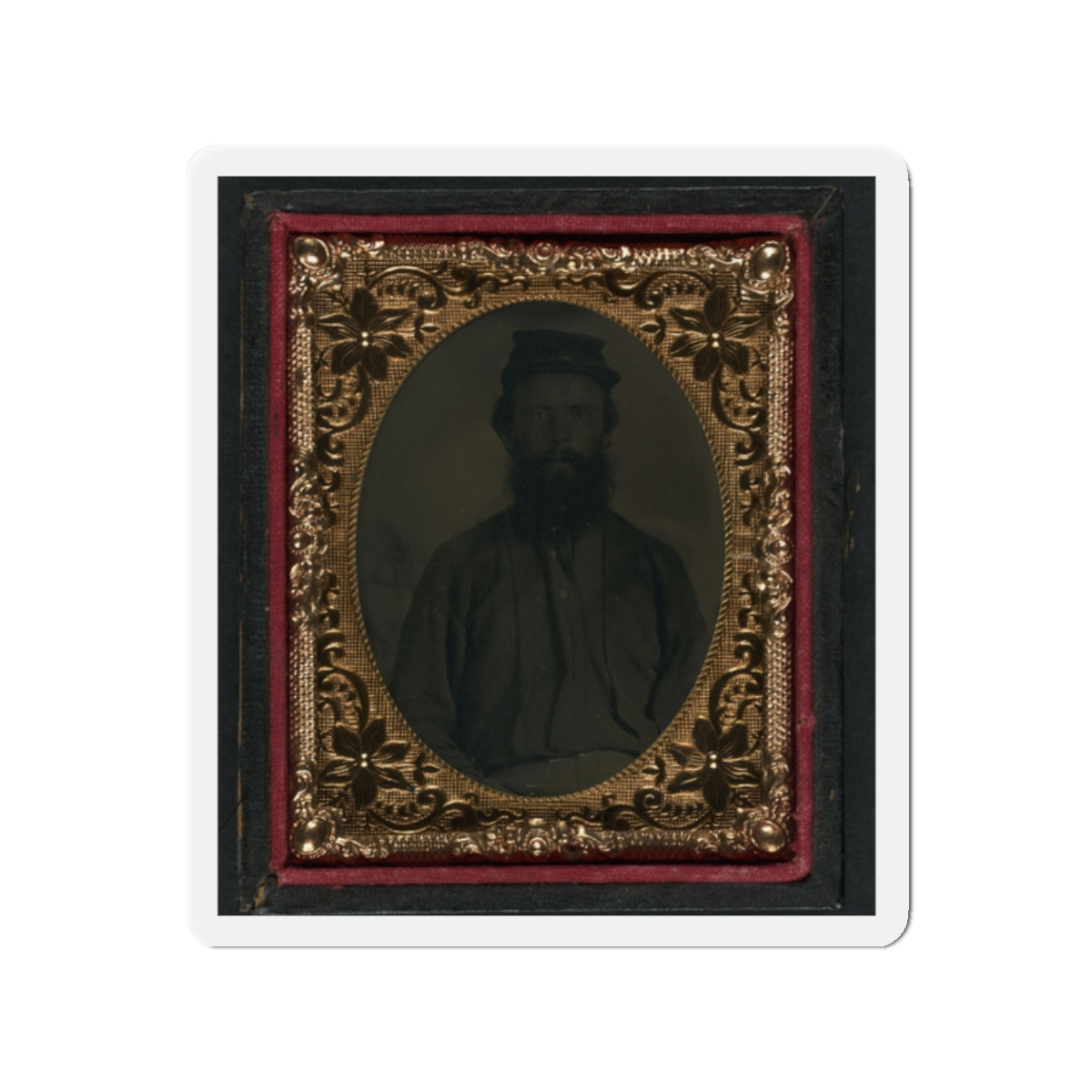 Unidentified Soldier In Union Uniform And Forage Cap 001(2) (U.S. Civil War) Refrigerator Magnet-2" x 2"-The Sticker Space