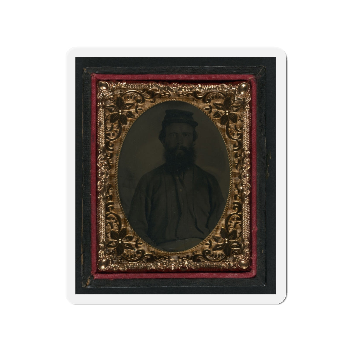 Unidentified Soldier In Union Uniform And Forage Cap 001(2) (U.S. Civil War) Refrigerator Magnet-3" x 3"-The Sticker Space