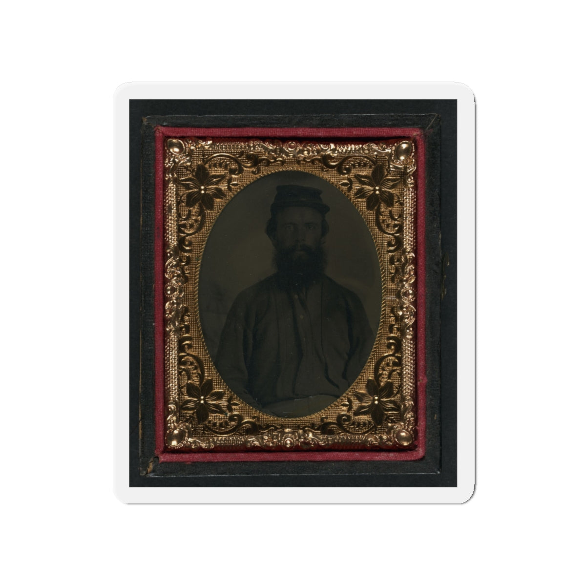 Unidentified Soldier In Union Uniform And Forage Cap 001(2) (U.S. Civil War) Refrigerator Magnet-4" x 4"-The Sticker Space