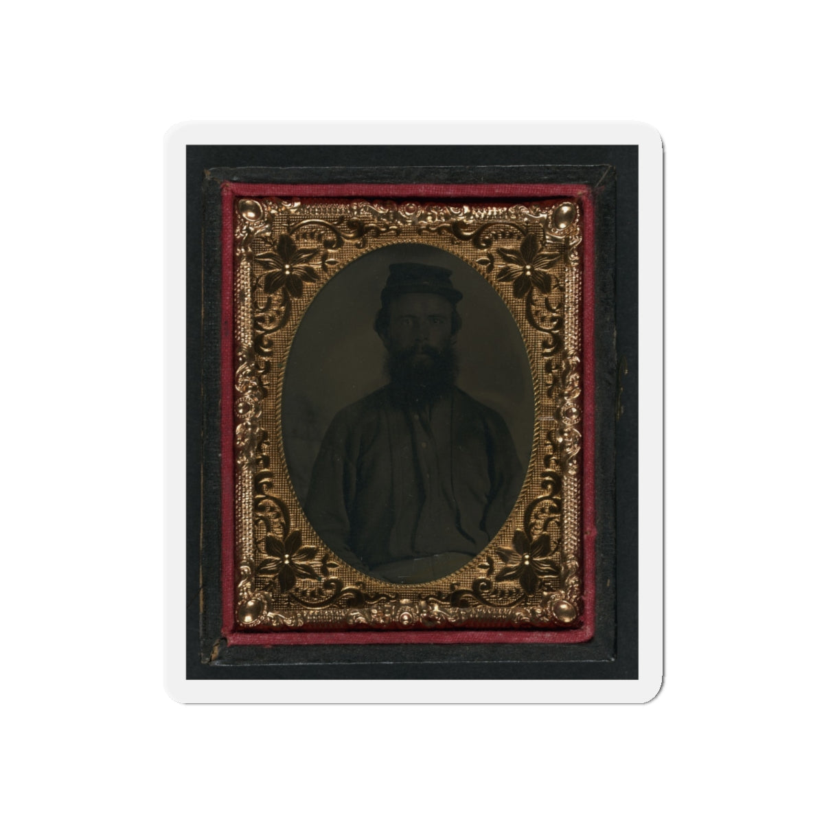 Unidentified Soldier In Union Uniform And Forage Cap 001(2) (U.S. Civil War) Refrigerator Magnet-5" x 5"-The Sticker Space