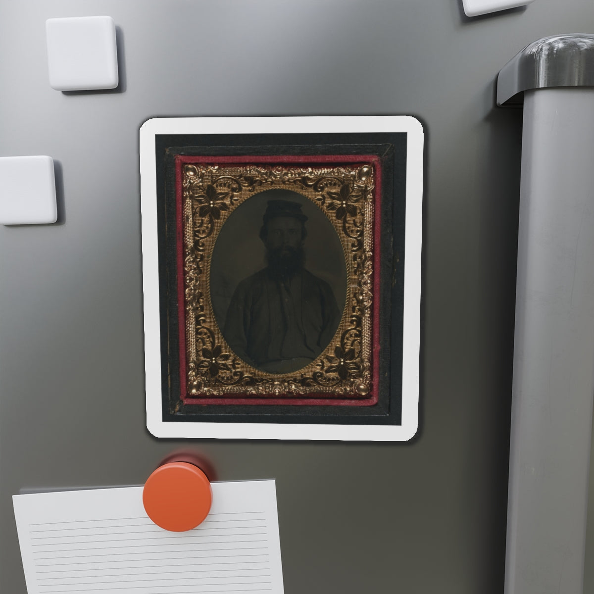 Unidentified Soldier In Union Uniform And Forage Cap 001(2) (U.S. Civil War) Refrigerator Magnet-The Sticker Space