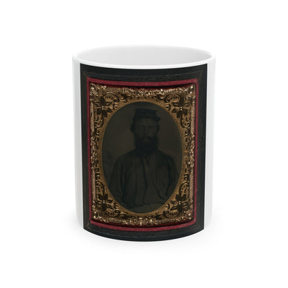 Unidentified Soldier In Union Uniform And Forage Cap 001(2) (U.S. Civil War) White Coffee Mug-11oz-The Sticker Space