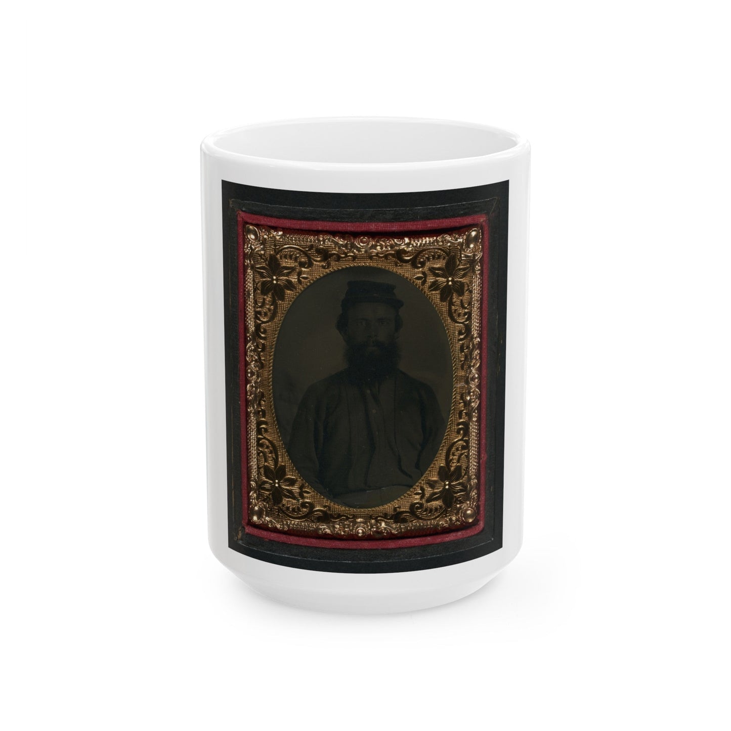 Unidentified Soldier In Union Uniform And Forage Cap 001(2) (U.S. Civil War) White Coffee Mug-15oz-The Sticker Space