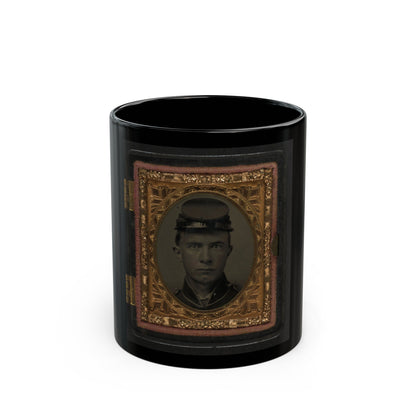 Unidentified Soldier In Union Uniform And Forage Cap 001(3) (U.S. Civil War) Black Coffee Mug-11oz-The Sticker Space