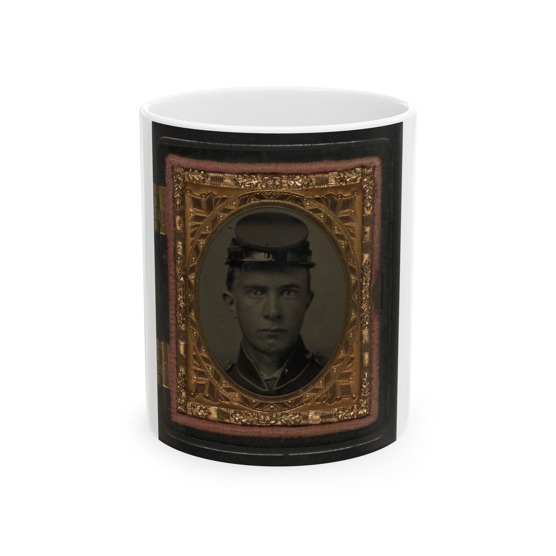 Unidentified Soldier In Union Uniform And Forage Cap 001(3) (U.S. Civil War) White Coffee Mug-11oz-The Sticker Space