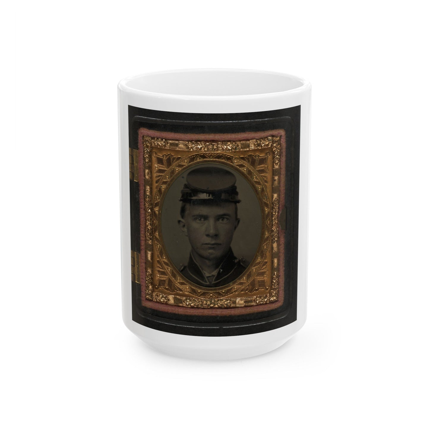 Unidentified Soldier In Union Uniform And Forage Cap 001(3) (U.S. Civil War) White Coffee Mug-15oz-The Sticker Space