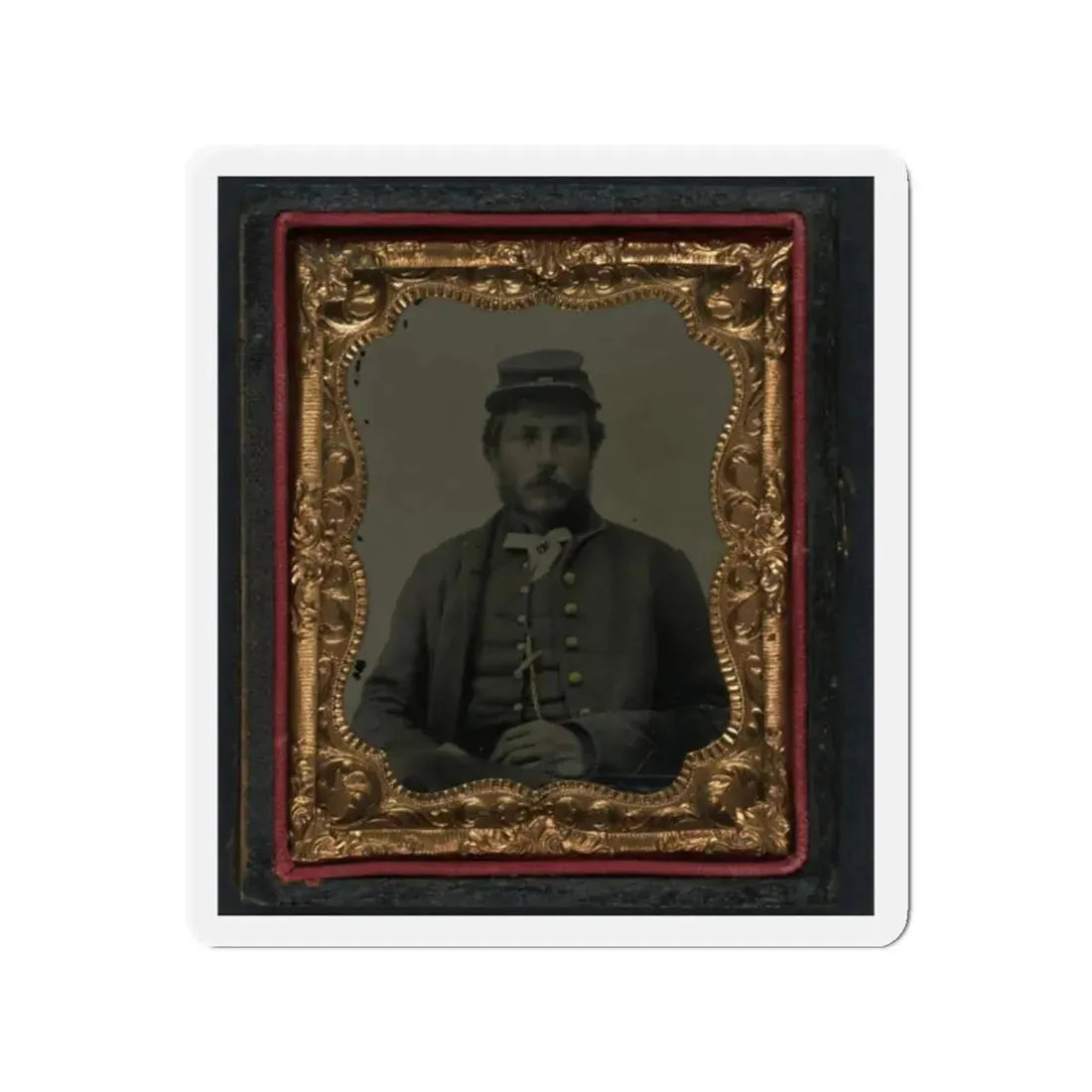 Unidentified Soldier In Union Uniform And Forage Cap 002(2) (U.S. Civil War) Refrigerator Magnet 2 Inch Die-Cut - The Sticker Space