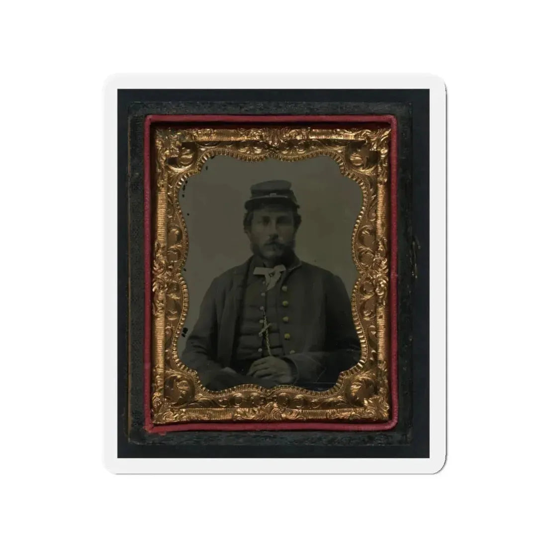 Unidentified Soldier In Union Uniform And Forage Cap 002(2) (U.S. Civil War) Refrigerator Magnet 3 Inch Die-Cut - The Sticker Space