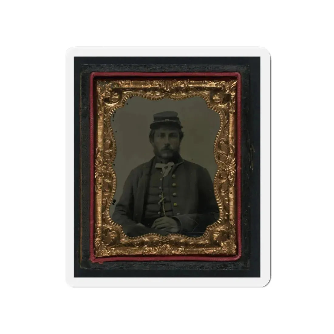 Unidentified Soldier In Union Uniform And Forage Cap 002(2) (U.S. Civil War) Refrigerator Magnet 4 Inch Die-Cut - The Sticker Space