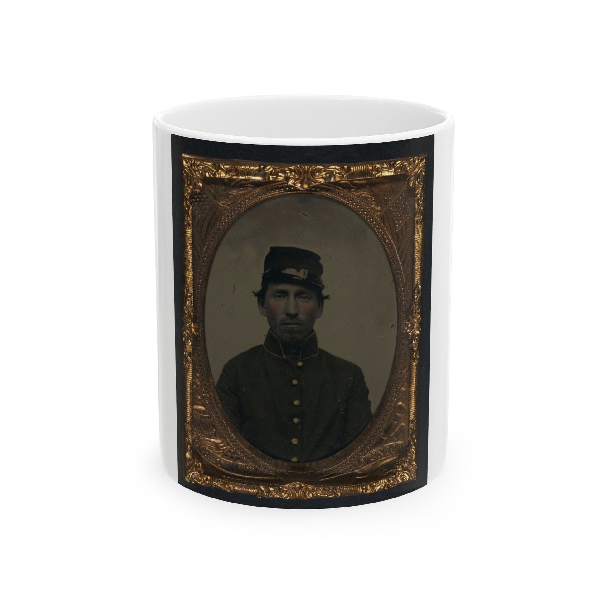 Unidentified Soldier In Union Uniform And Forage Cap 002 (U.S. Civil War) White Coffee Mug-11oz-The Sticker Space