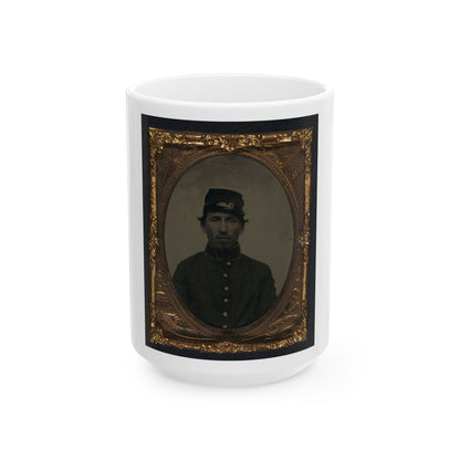 Unidentified Soldier In Union Uniform And Forage Cap 002 (U.S. Civil War) White Coffee Mug-15oz-The Sticker Space