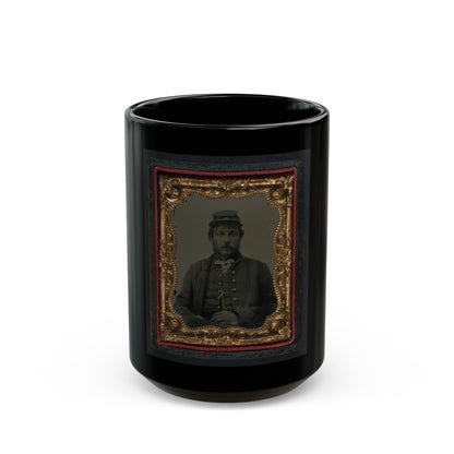 Unidentified Soldier In Union Uniform And Forage Cap 002(2) (U.S. Civil War) Black Coffee Mug-15oz-The Sticker Space