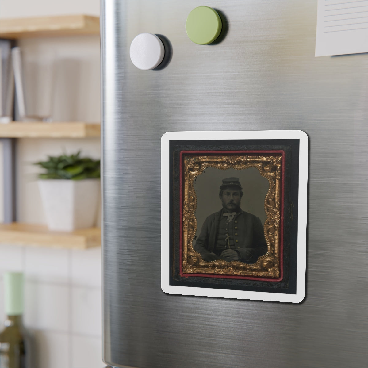 Unidentified Soldier In Union Uniform And Forage Cap 002(2) (U.S. Civil War) Refrigerator Magnet-The Sticker Space