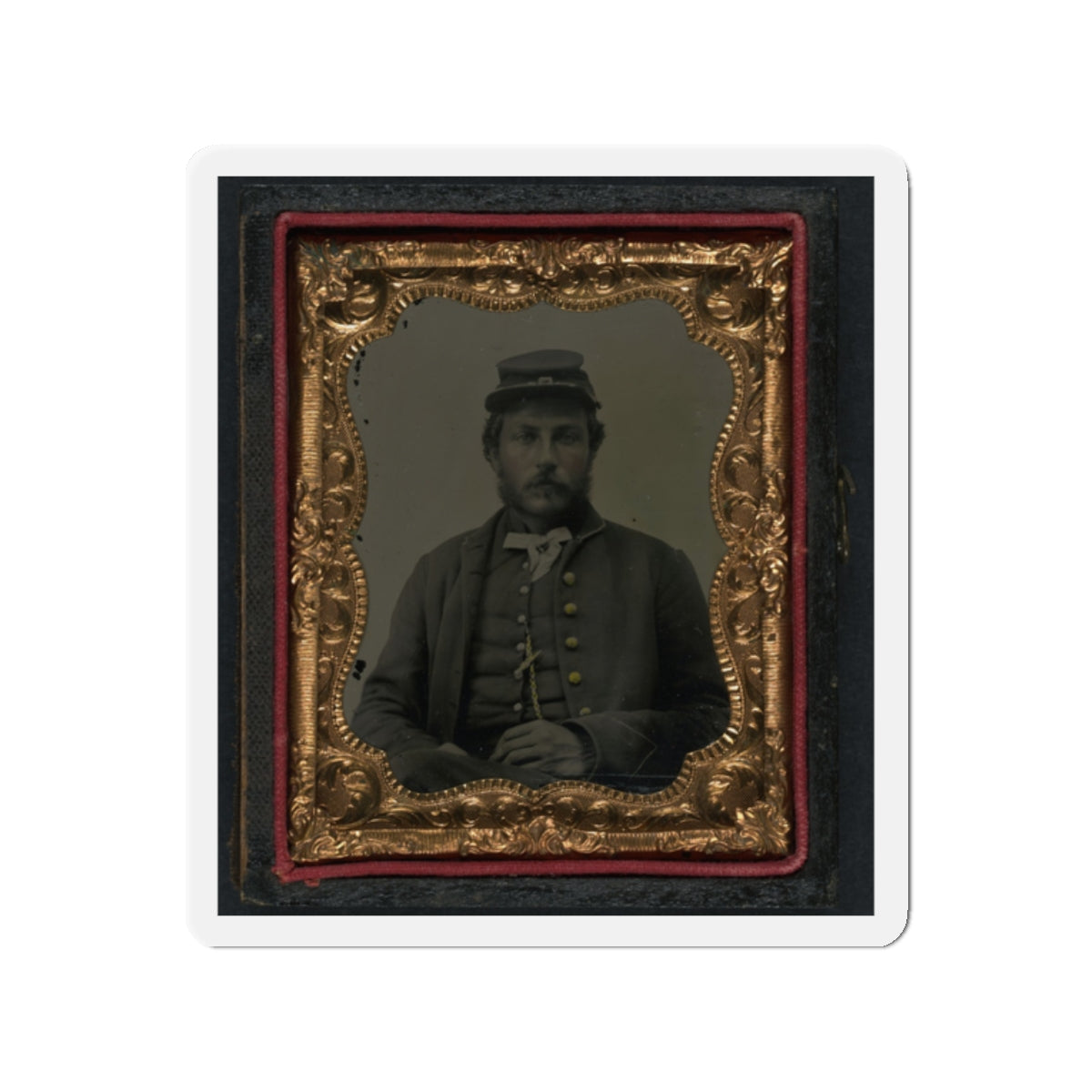 Unidentified Soldier In Union Uniform And Forage Cap 002(2) (U.S. Civil War) Refrigerator Magnet-2" x 2"-The Sticker Space